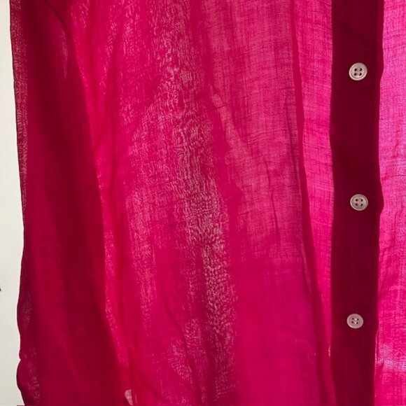 Banana Republic Sheer Hot Pink Shirt - Picture 4 of 6